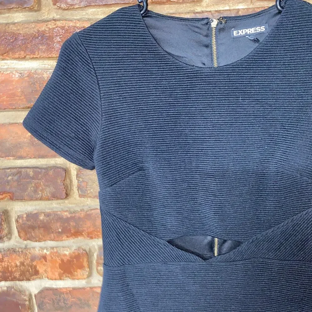 Express black ribbed